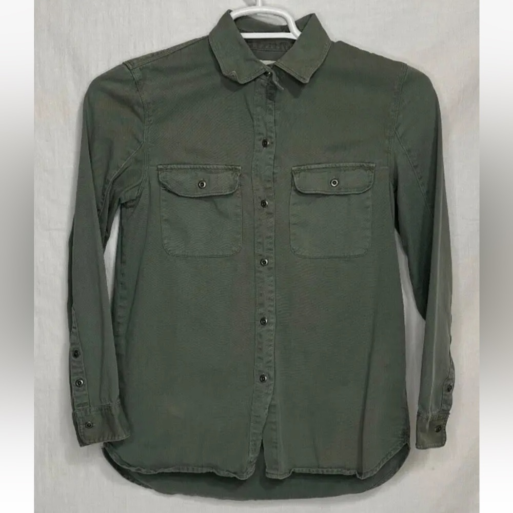 Madewell Tomboy Green Button Up Work Shirt Women's Size Small Style 47515